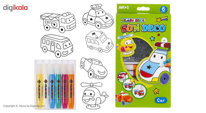 آبرنگ برجسته 6 رنگ آموس مدل SD10P6-C