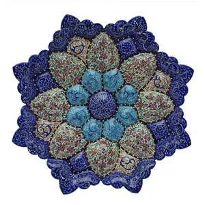 بشقاب مسی میناکاری شده کد 106 قطر 16 سانتی متر