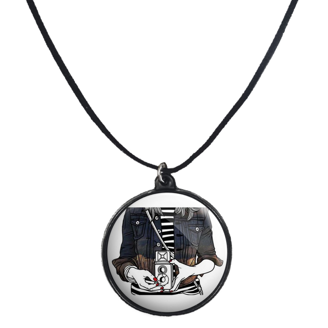 گردنبند پرمانه طرح عکاس کد pmb.5139 مدل دو طرفه