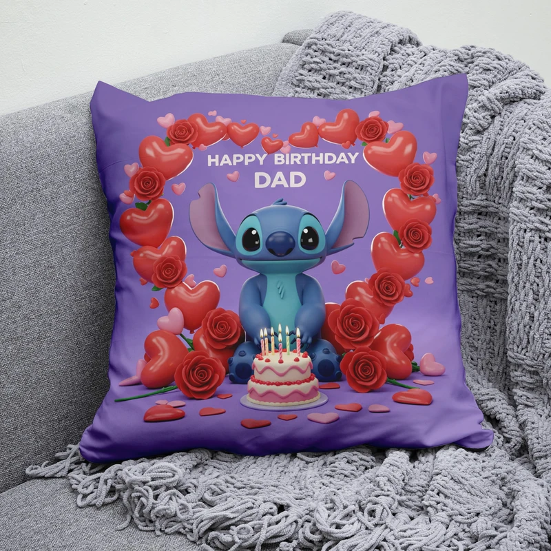 کوسن پاد آفرین مدل پدر تولدت مبارک طرح استیچ کد  B1267