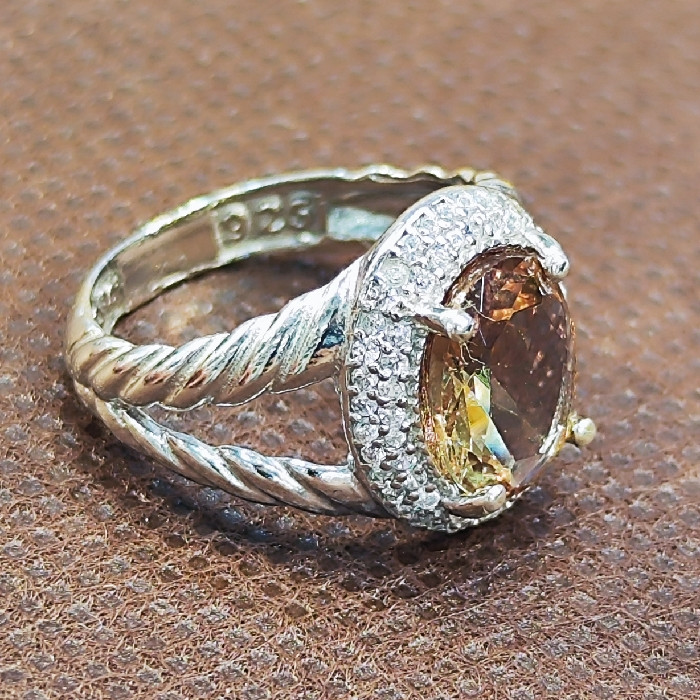 انگشتر نقره زنانه مدل سنگ الکساندریت کد 77