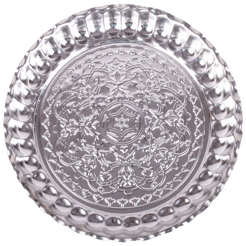 سینی مسی سنونی مدل 00-35 طرح کنگره‌دار قطر 28 سانتی‌متر