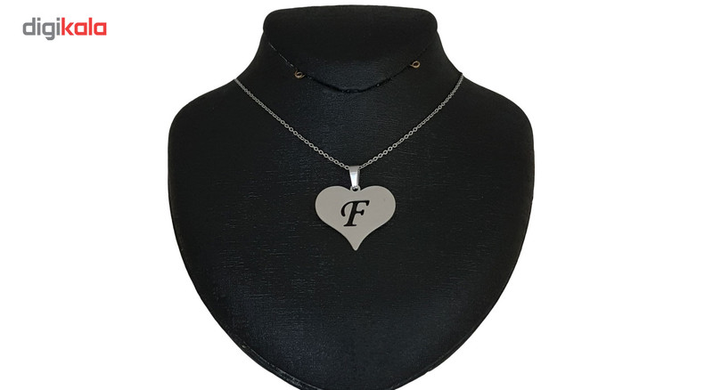 گردنبند نقره مدل قلب حرف F کد AC34