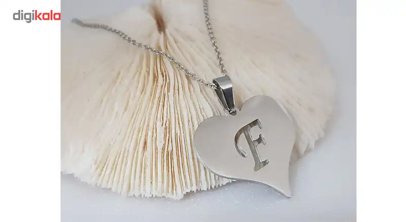 گردنبند نقره مدل قلب حرف F کد AC34