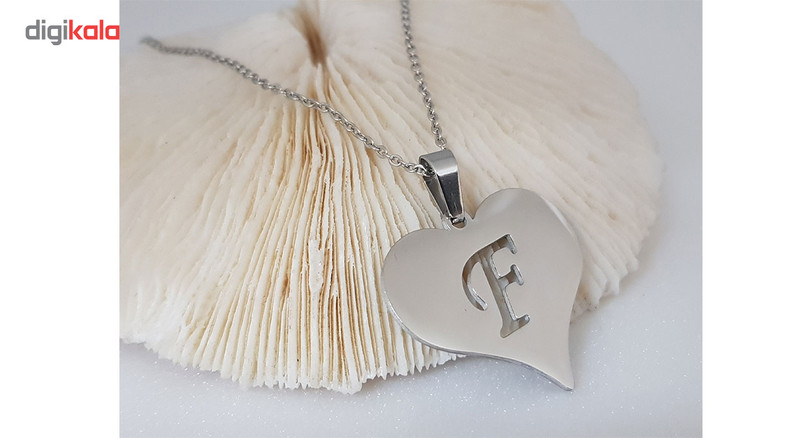 گردنبند نقره مدل قلب حرف F کد AC34