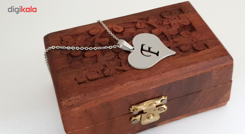 گردنبند نقره مدل قلب حرف F کد AC34