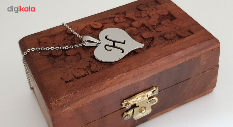 گردنبند نقره مدل قلب حرف H کد AC34