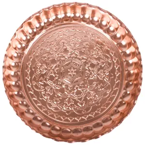 سینی مسی سنونی مدل 00-36 طرح کنگره‌دار قطر 28 سانتی‌متر
