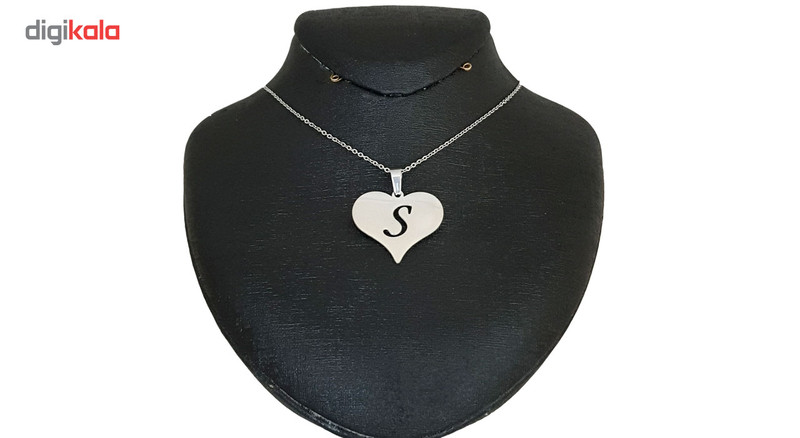 گردنبند نقره مدل قلب حرف S کد AC34