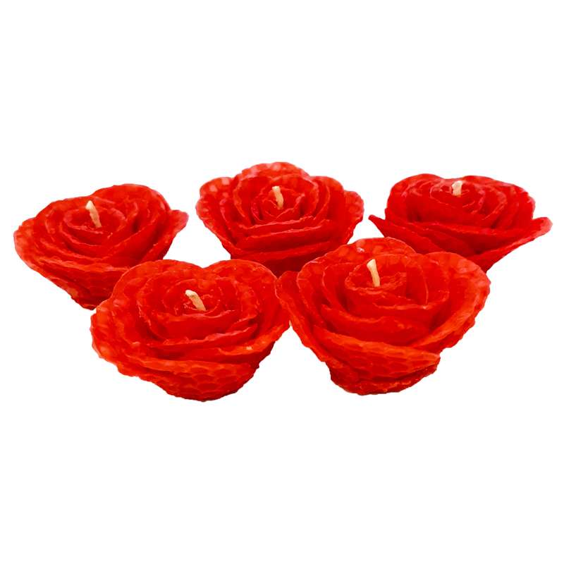 شمع دست ساز طرح گل مجموعه 5 عددی