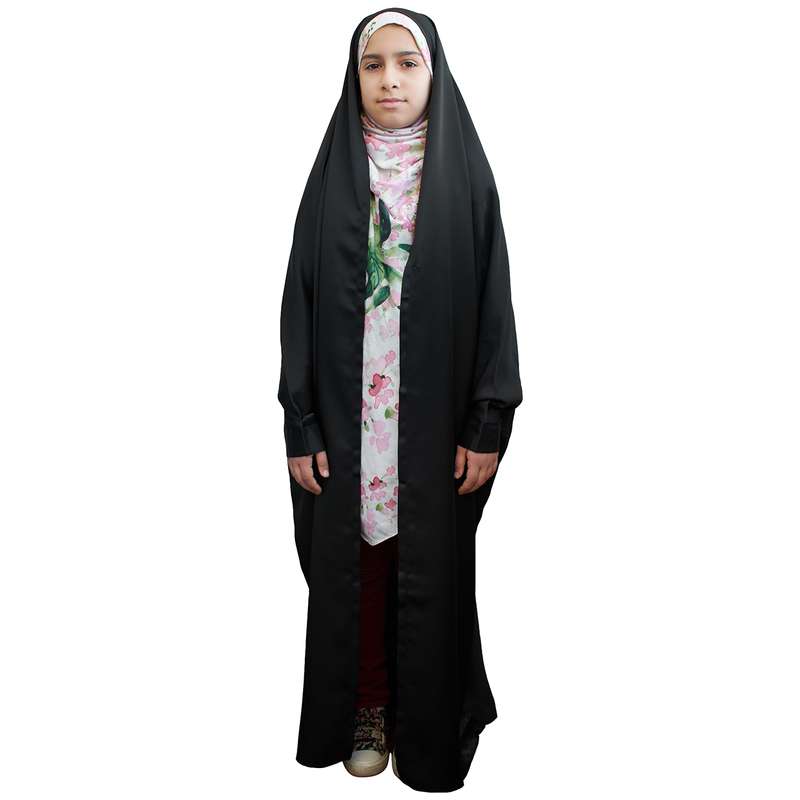 چادر دانشجوئی دخترانه مچدار ساتن حجاب فاطمی مدل 202052