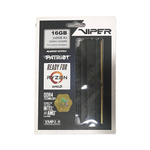 رم دسکتاپ دو کاناله 4000 مگاهرتز CL19 پتریوت مدل Viper Blackout ظرفیت 16 گیگابایت