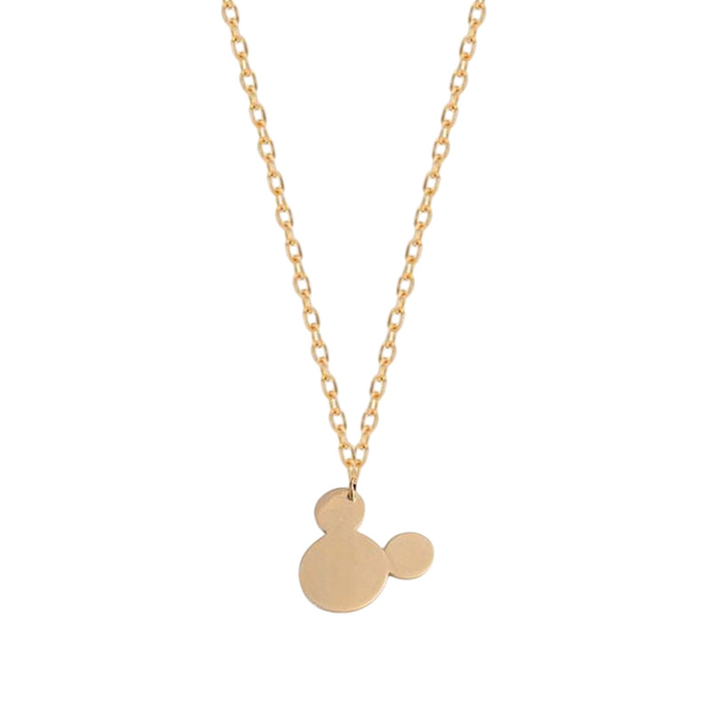 گردنبند طلا 18 عیار زنانه با طرح حلقهای (فلامینگو) گالری قو طلایی مدل میکی موس توپر