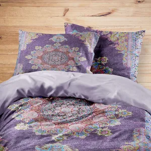 سرویس روتختی مدوپد طرح قالیچه قم لچک و ترنج مدل C-Ghom113 یک نفره 4 تکه