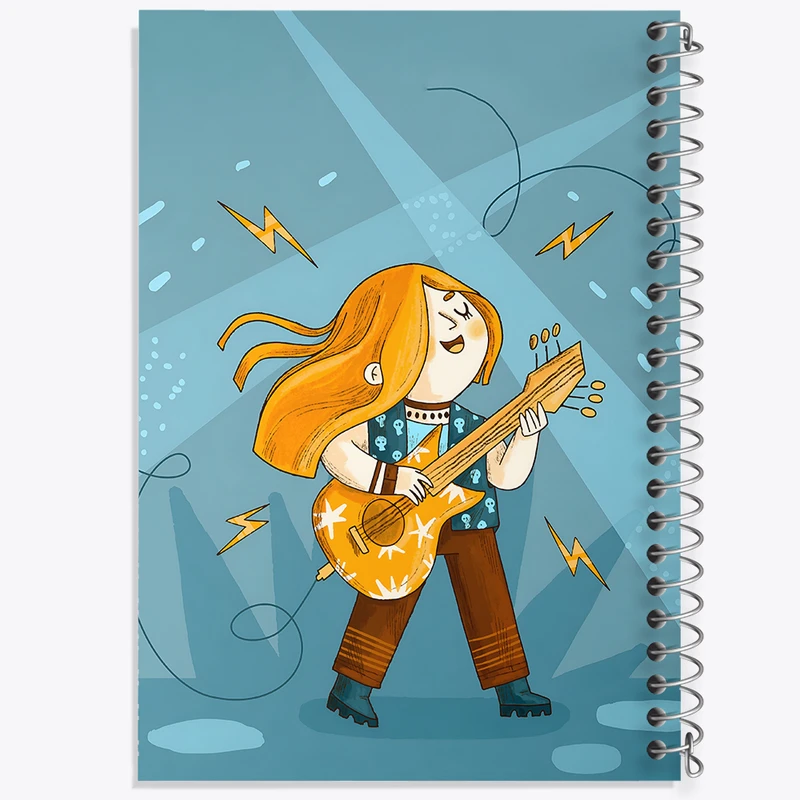 دفتر لیست خرید 50 برگ خندالو طرح نوازنده گیتار الکتریک کد F8180