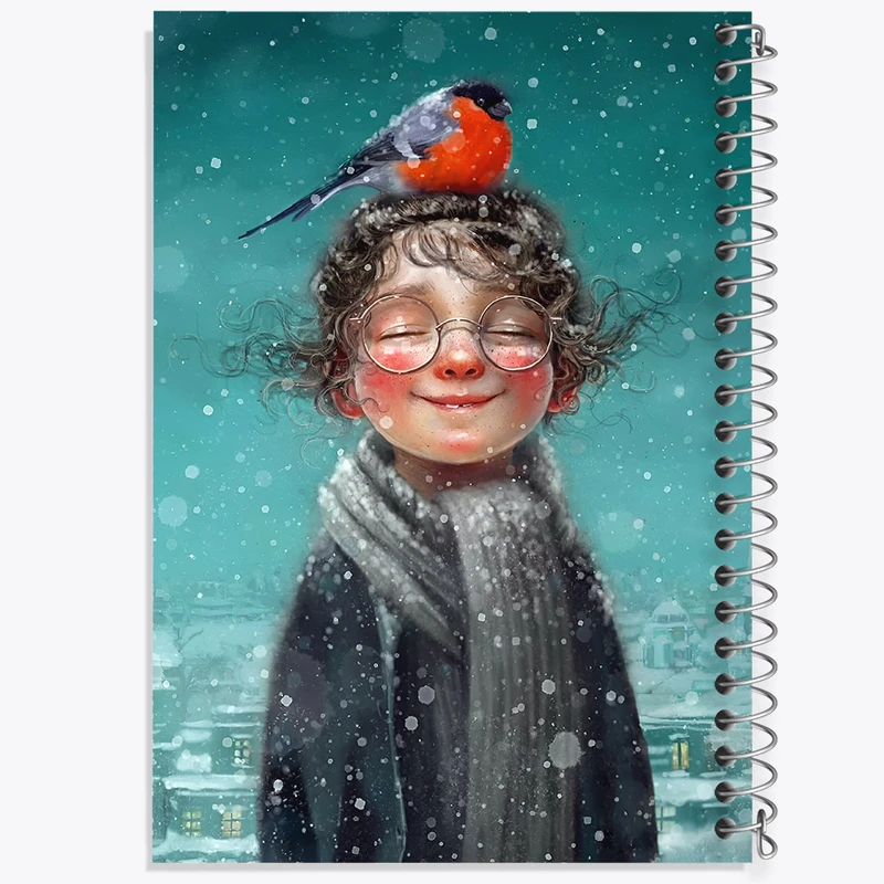 دفتر مشق 100 برگ خندالو طرح پسر و پرنده کد F8197