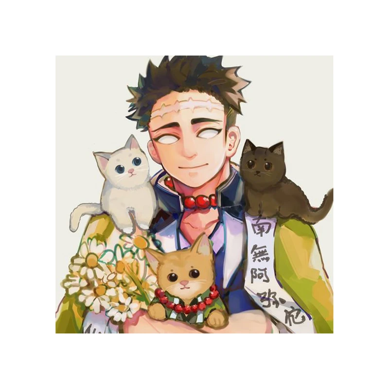 استیکر لپ تاپ و موبایل مدل انیمه طرح شیطان کش گیومی هیمجیما demon slayer Gyomei Himejima کد 825