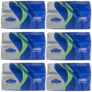 دستمال کاغذی 500 برگ گلریز  کد 01 مجوعه 6 عددی