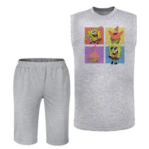 ست تاپ و شلوارک مردانه مدل باب اسفنجی کد J38