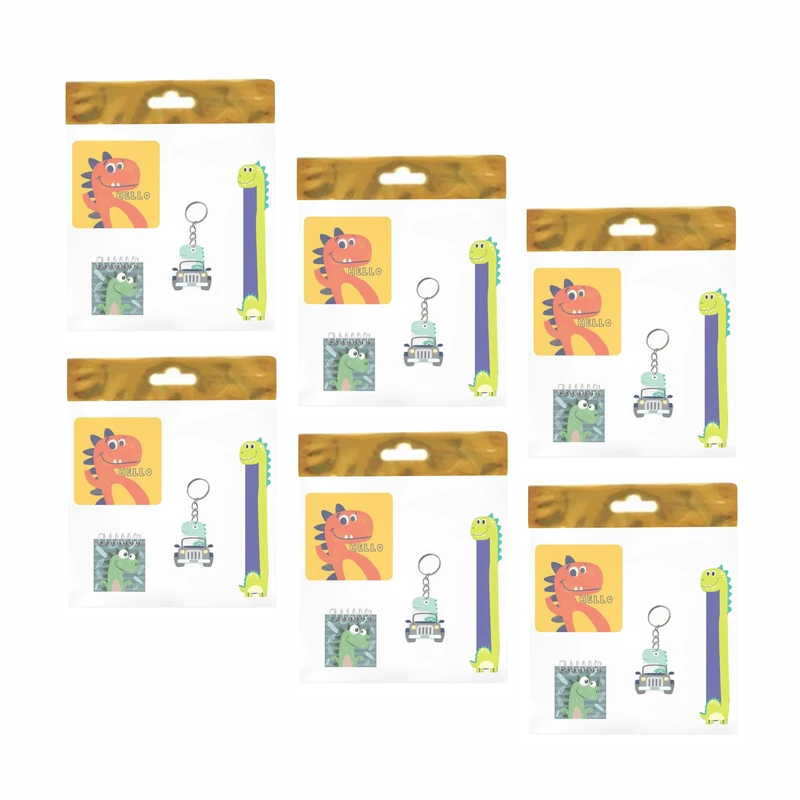 بسته لوازم تحریر مدل  4 تکه چوبی طرح دایناسور فانتزی کد2 مجموعه 6 عددی