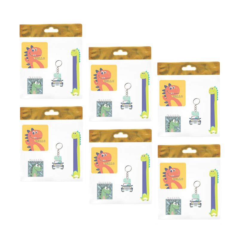 بسته لوازم تحریر مدل  4 تکه چوبی طرح دایناسور فانتزی کد2 مجموعه 6 عددی