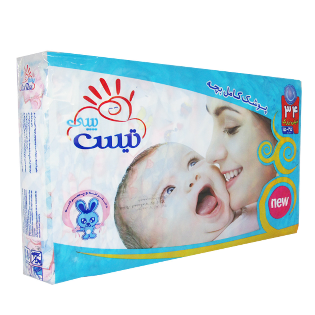 پوشک تیس بیبی سایز خیلی بزرگ مدل 15-25 بسته 34 عددی
