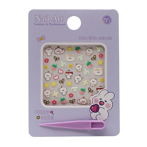 استیکر طراحی ناخن مدل خرس و توت فرنگی کد 056414