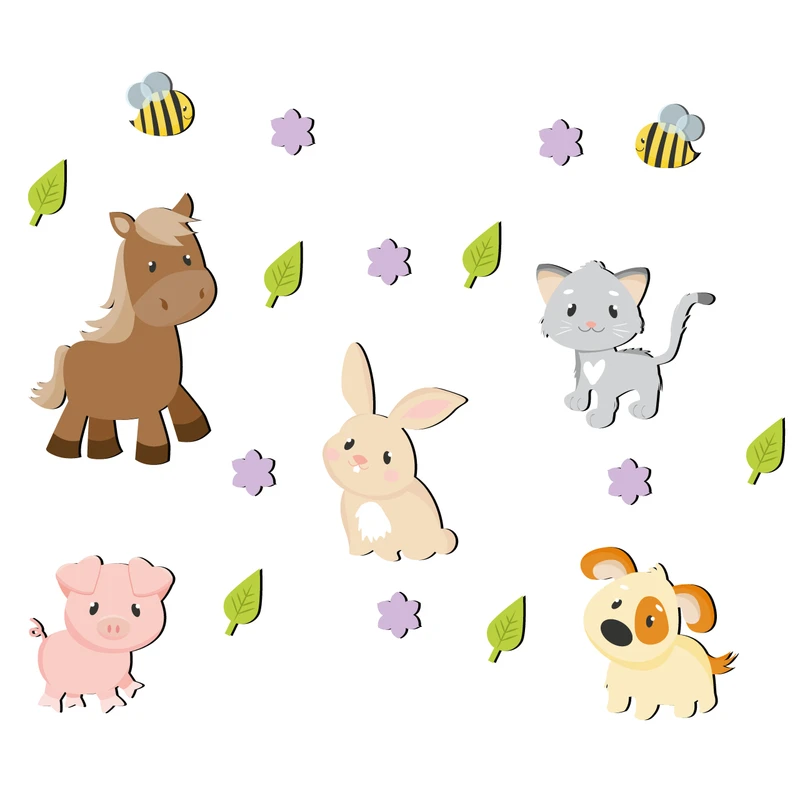 استیکر چوبی باروچین طرح Sweet animal