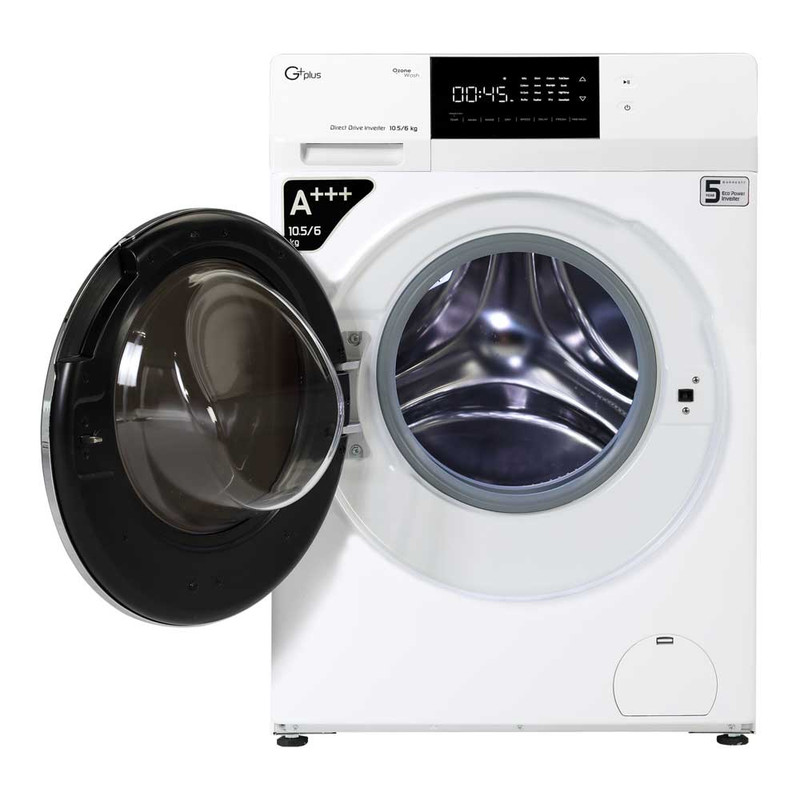 ماشین لباسشویی جی پلاس مدل GWM-KD1069W ظرفیت 10.5 کیلوگرم
