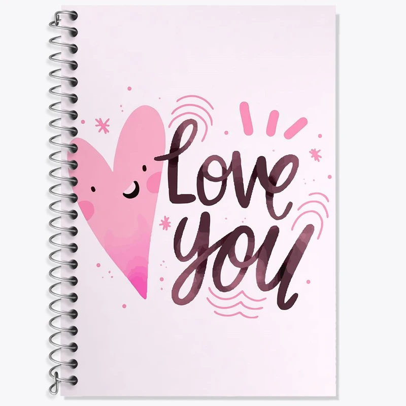 دفتر زبان 50 برگ خندالو مدل دو خط طرح عاشقانه کد 27117