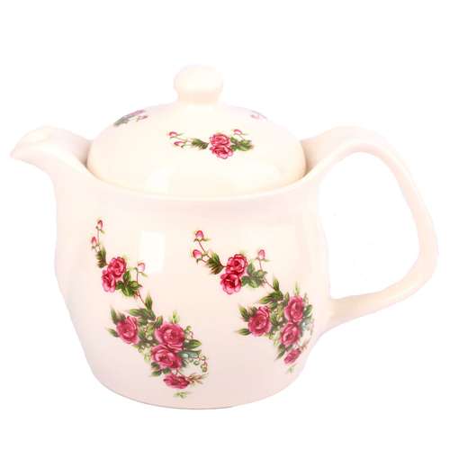 قوری سرامیکی مدل گل سرخی