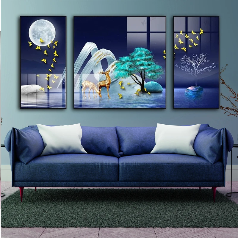 تابلو آتریسا طرح مدرن مدل AT00435 مجموعه 3 عددی