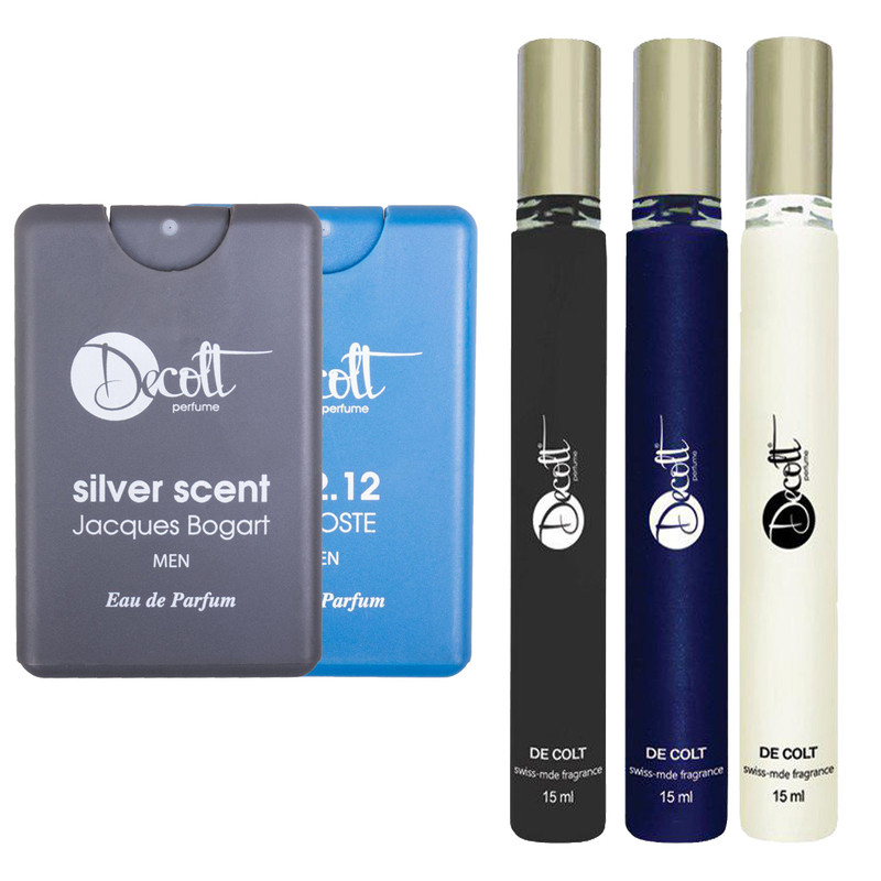 عطر جیبی مردانه دکلت مدل 49 حجم 15 و 20 میلی لیتر بسته 5 عددی