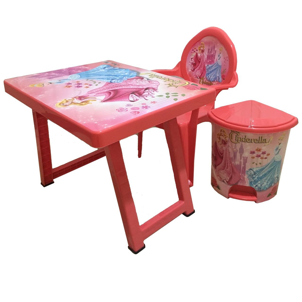 صندلی و میز تحریر تاشو به همراه سطل پدالی 