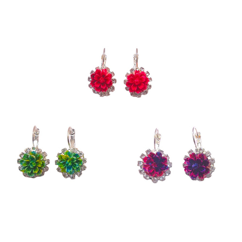 گوشواره دخترانه مدل گل کد 05 مجموعه 3 عددی