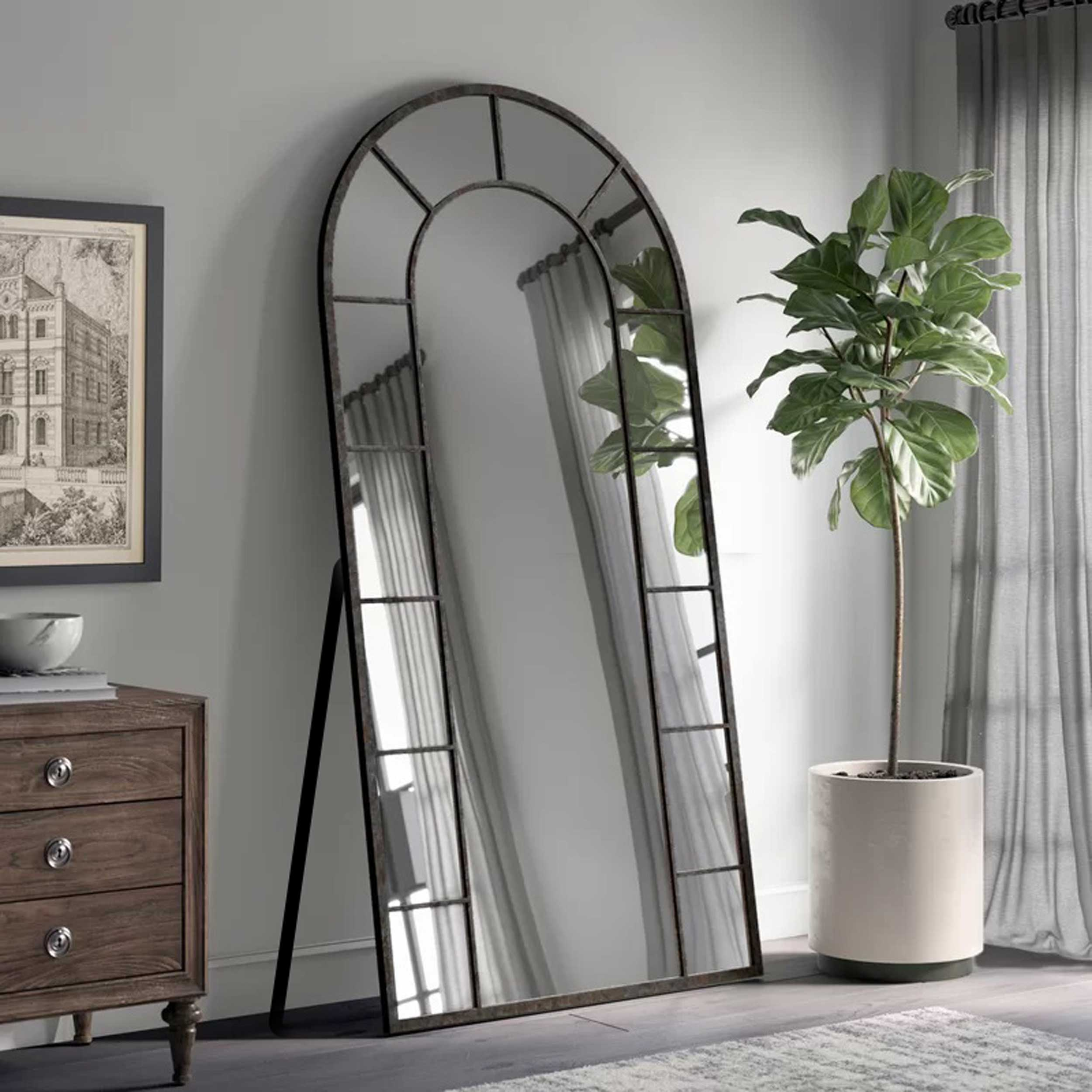 آینه مدل پایه دار فلزی طرح تاج f-180-70