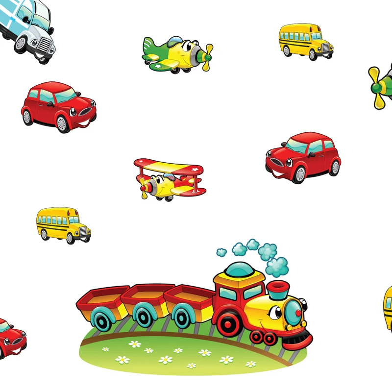 استیکر دیواری سالسو طرح Happy Vehicle h.k