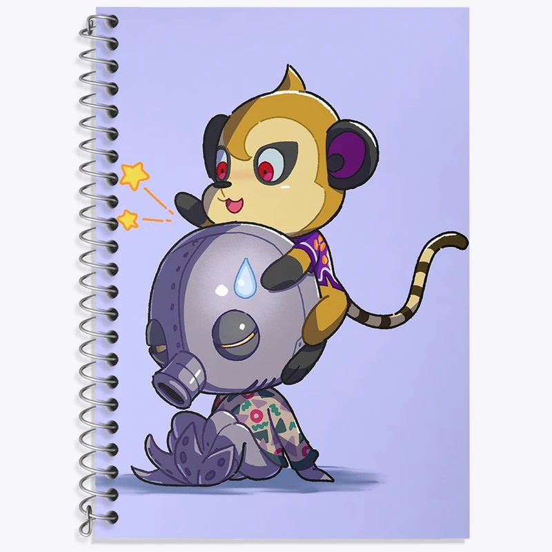 دفتر زبان 50 برگ خندالو مدل سه خط طرح بازی انیمال کراسینگ (Animal Crossing) کد 32639