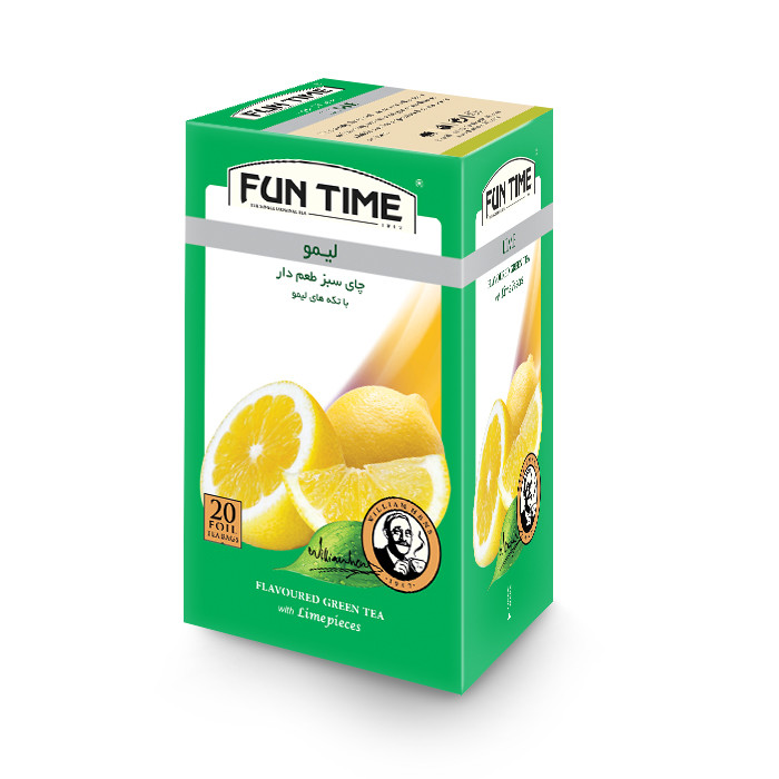 چای سبز کیسه ای فان تایم مدل لیمو بسته 20 عددی