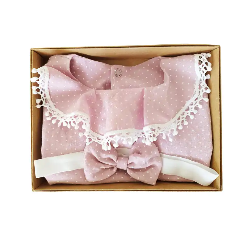 ست بادی و هدبند نوزادی مدل خالدار