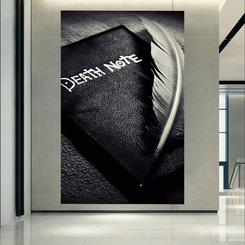 پوستر طرح انیمه دفترچه مرگ مدل سیاه و سفید کد AR9960