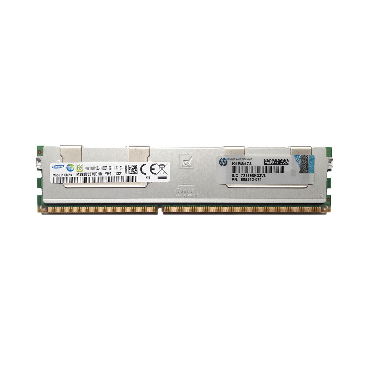 رم سرور DDR3 یک کاناله 1333 مگاهرتز ECC اچ پی مدل PC3L-10600R ظرفیت 4 گیگابایت
