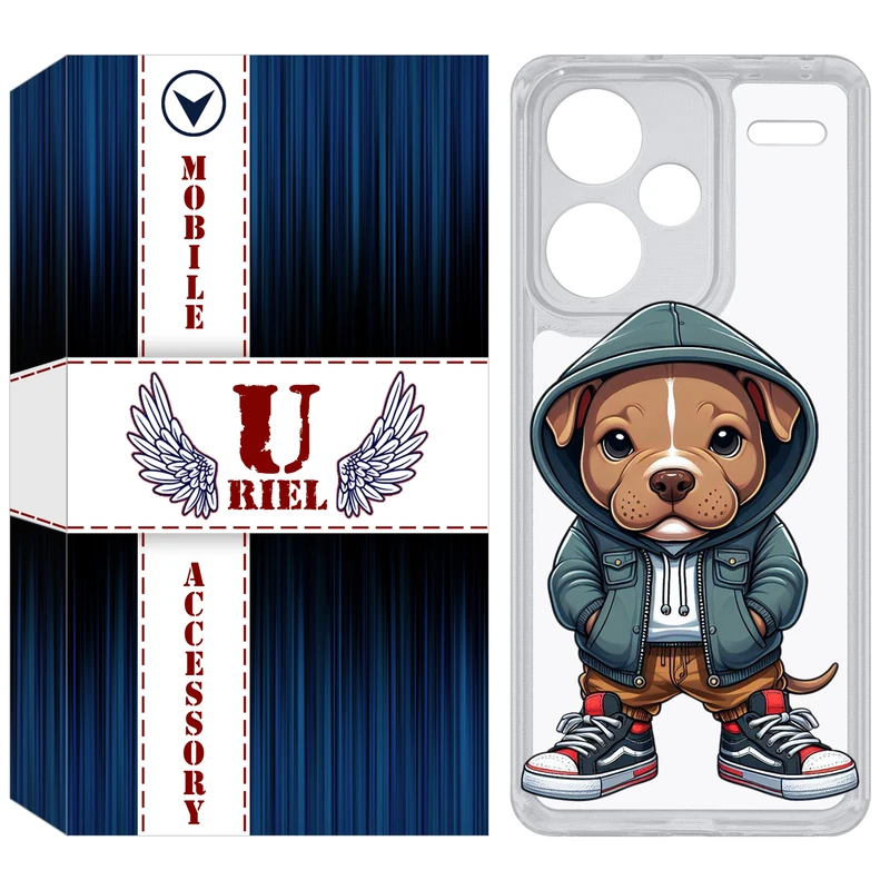 کاور یوریل مدل Clear کد 66 طرح سگ قهوه ای مناسب برای گوشی موبایل شیائومی Redmi Note 13 Pro Plus