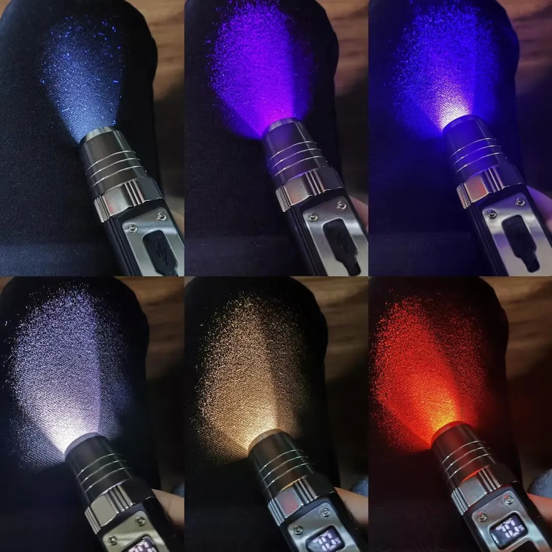 چراغ قوه دستی مدل 6LED UV با نور چند رنگ