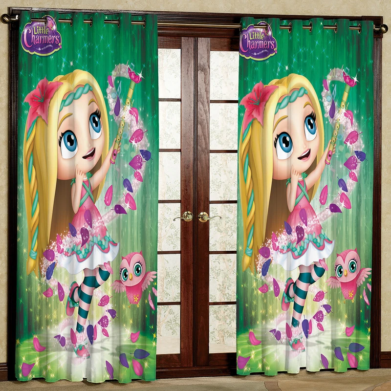 پرده مدل کارتونی مخمل پانچی کد 322L سایز 140x280 سانتی متر