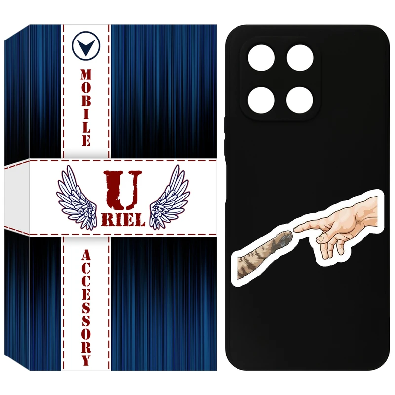 کاور یوریل قاب مدل KSH کد 94 طرح دست گربه مناسب برای گوشی موبایل آنر X6A / X6A Plus