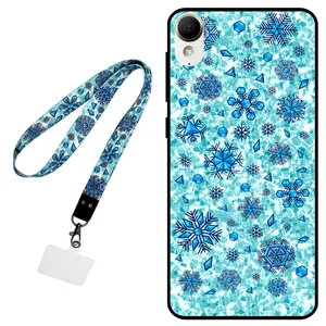 Megafone Snow Flake 0014 Cover For Htc Desire 825 Mobile Neckband