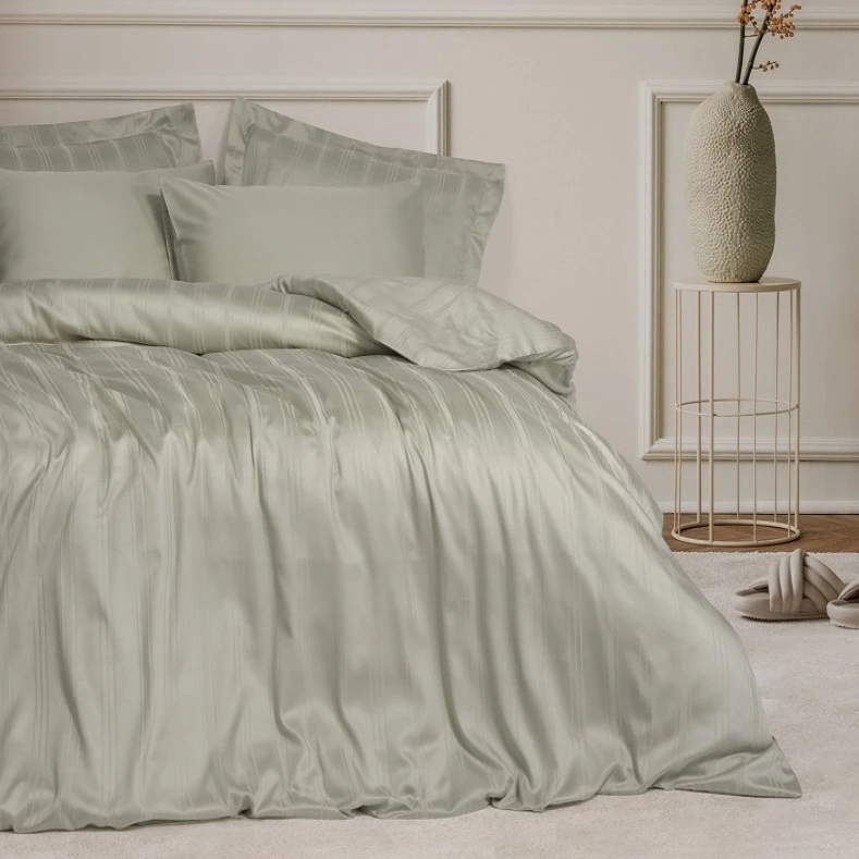 سرویس ملحفه دو نفره 6 تکه کاتن باکس مدل Smart Bamboo Stripe Bej C.K