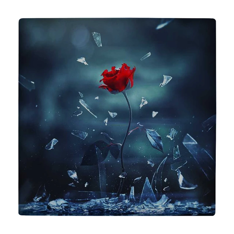 زیر لیوانی طرح گل رز و شیشه شکسته کد    3238667_362