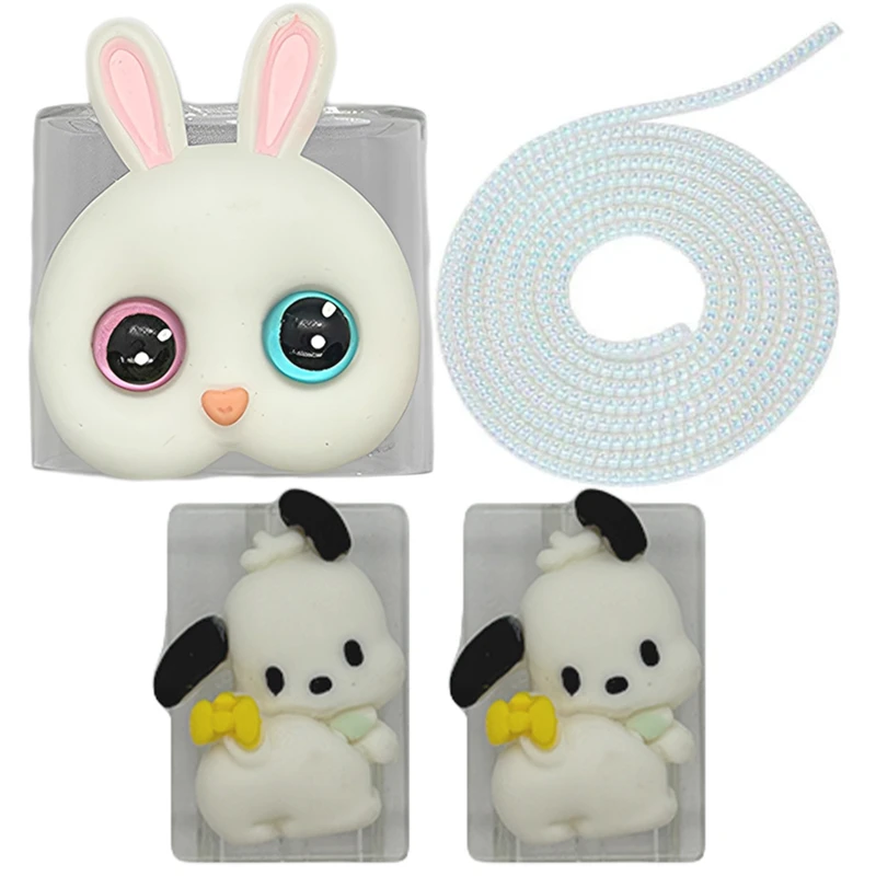 محافظ کابل مدل Bunnyy به همراه محافظ شارژ دیواری مجموعه 4 عددی